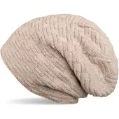 StyleBREAKER Feinstrick Beanie Mütze in Beige | Gr.: onesize