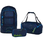 Satch , Schulrucksack-Set PACK Blue Tech 3-teilig, ab 5. Klasse