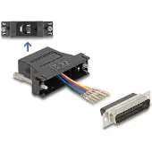 DeLOCK Assembly Kit - Serieller Adapter - DB-25 (M) schraubbar zu RJ-12 (6-polig) (W) - einzeln zuweisbare serielle Schnittstelle - Schwarz