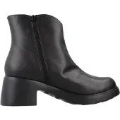 Wonders für Damen. E-7125 Lederstiefeletten Flytres 25 schwarz (41), 3 bis 5 cm, Reißverschluss, Lässig