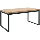 Homestyle4u Esstisch 160x90 cm Eiche Metall Schwarz Esszimmertisch Holztisch