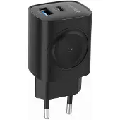 Gembird 2-in-1 USB-C Ladegerät für Smartphone und Apple Watch, 20W, Schwarz