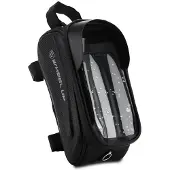 Cadorabo 7 Zoll Handy Fahrradtasche in Schwarz Rahmentasche mit Handyhalter für Smartphones bis 7 Zoll
