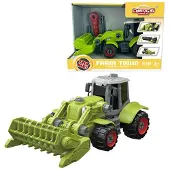 Askato Traktor zum Schrauben mit Schraubendreher, Bits und Front-Anbaugerät zum Wenden, 23 x 14 x 12 cm