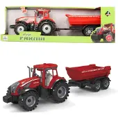 Askato Traktor mit rotem Anhänger –