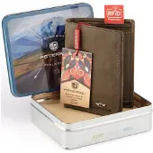 Peterson | Zeitloses Herrenportemonnaie, aus Leder, ohne RFID-Verschluss, Naturleder, Schwarz, 9.5x12 cm