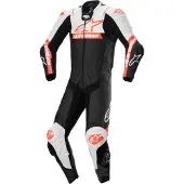 Alpinestars Missile V2 Ward 1-Teiler Motorrad Lederkombi Schwarz Weiß Rot Fluo Größe 50