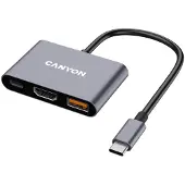Canyon DS-4, USB Typ-C, HDMI, USB 3.2 Gen 2 (3.1 Gen 2) Type-A, USB 3.2 Gen 2 (3.1 Gen 2) Type-C, 10000 Mbit/s, 3840 x 2160 Pixel, Grau, Aluminium