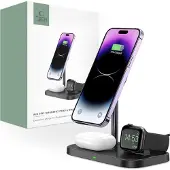 Tech-Protect wireless charger QI15W A22 3in1 Magnetic MagSafe, black