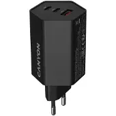 Canyon HEXAGON 65 GaN 65W 2xPD 1xQC EU-Wandladegerät Schwarz