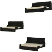 Silvio Design Wandliege 'Seegras', 3er-Set, schwarz, 15 x 25 x 40 cm