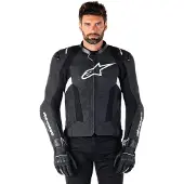 Alpinestars Missile V3 Lederjacke Black White, Größe: 56