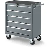 HBM Werkzeugwagen mit 5 Schubladen, 62 cm, grau