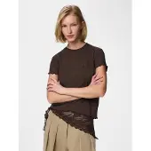Pieces Kurzarmshirt "PCNICCA SS O-NECK TOP KAC BFD" Viskosemischung, slim fit