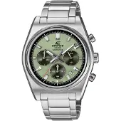 Casio Chronograph EDIFICE, grün (edelstahlfarben, hellgrün, hellgrün), Armbanduhren, Herren, edelstahlfarben, Chronograph, Quarzuhr, Armbanduhr, Herrenuhr, Edelstahlarmband, analog, Tag