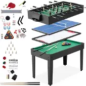 TecTake Multifunktionaler Spieltisch, 15in1, strapazierfähiges MDF, 125 x 123 x 83 cm