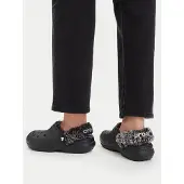 Crocs - Classic Fleece Lined Clog - Hausschuhe Gr M4 / W6 schwarz/grau