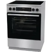 Gorenje GECS6C70XC, Freistehender Herd, Edelstahl, Drehregler, Berührung, Edelstahl, Vorderseite, LED