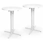 Beautissu STEHTISCH Bellini Ø80xH110cm Weiß (2tlg)