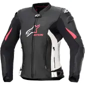 Alpinestars Stella GP Plus V4 Lederjacke Schwarz Weiß Diva Pink Größe 38