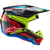 Alpinestars S-M5 Action 2 Helm ECE 22.06 Schwarz Gelb Fluo Leuchtend Rot Glänzend Größe L
