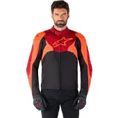 Alpinestars T-Jaws V4 wasserdichte Motorrad Textiljacke, schwarz/rot/fluo-dunkelrot, S