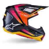 Alpinestars S-M7 Rise Helm ECE 22.06 Black Yellow Pink Glossy
