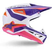 Alpinestars S-M3 Heat Weiß Lila Motocrosshelm Größe XL