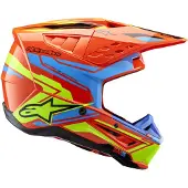 Alpinestars S-M5 Action 2 Helm ECE 22.06 Orange Fluo Cyan Gelb Fluo Glänzend Größe M