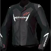Alpinestars Stella Faster V3 Damen Motorrad Lederjacke, schwarz/weiß/fluo-koralle, 42