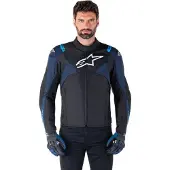 Alpinestars T-Jaws V4 wasserdichte Motorrad Textiljacke, schwarz/blau, 2XL