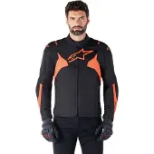 Alpinestars T-Jaws V4 wasserdichte Motorrad Textiljacke, schwarz/neon-rot, XL