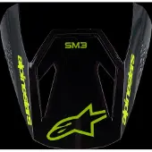 Alpinestars S-M3 Jugend-Visier Radium Black Yellow Fluo Glossy, Größe: One Size