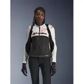 Alpinestars Stella SMX Air Perforierte Damen Motorrad Textiljacke, schwarz/weiß/grau, XL