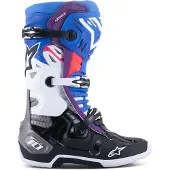 Alpinestars Tech 10 Supervented Stiefel Black Enamel Blue Purple White