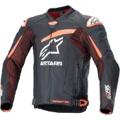 Alpinestars GP Plus R V4 Rideknit perforierte Motorrad Lederjacke, schwarz/neon-rot, 58
