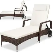 TecTake Rattan Sonnenliege 200 x 70 x 33 cm