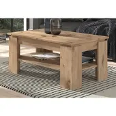 Inn.Furn Couchtisch "Selen" in Nox Eiche Beistelltisch mit Ablage 100 x 60 cm