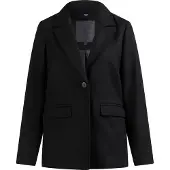 Dreimaster Damen Langer Blazer Aus Wollgemisch in Schwarz | Gr.: XL