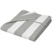 Beautissu HANDTUCH Cassis 200x75cm Grau/Weiß gestreift