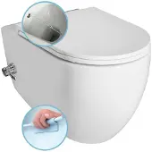 Hak INFINITY CLEANWASH Hänge-WC, mit Armatur und Bidetdusche, spülrandlos,36,5x53cm, weiss