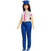 Barbie Karriere Pilotin-Modepuppe mit Zubehörteil, Modepuppe in abnehmbarer Uniform und abnehmbaren Schuhen mit Mütze, Modepuppe, Weiblich, 3 Jahr(e), Mädchen, 268,8 mm, Mehrfarbig