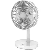 Platinet , Tragbarer Tischventilator mit 3 Stufen, 3000mAh Akku, wiederaufladbar, Weiß