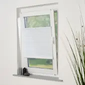 Liedeco Plissee "Klemmfix-Plissee "Easy" – Hochwertiger Vliesstoff", weiß, B:90cm H:210cm, Plissees, Plissee, Tageslichdurchlässig, blickdicht, Einfache Montage ohne Bohren