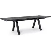 Natur24 Ausziehtisch Gartentisch Kiel 205/265x103x78 Aluminium Keramik Anthrazit