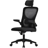 ML-Design Bürostuhl ergonomisch, Schwarz, aus Mesh, mit verstellbarer Kopfstütze