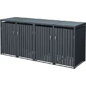 ML-Design Mülltonnenbox 4er für 4 Tonnen, 240L 264x80x116,3 cm Anthrazit, Stahl, wetterfest/abschließbar
