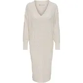 ONLY Strickkleid "ONLNEW TESSA L/S MIDI V DRESS" mit tiefem V-Ausschnitt mit breiter Blende