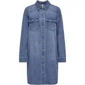 ONLY Jeanskleid "ONLLISA L/S DNM DRESS GUA NOOS" Brusttaschen