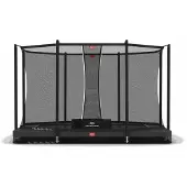 Berg Bodentrampolin Ultim Favorit InGround 330 + Sicherheitsnetz Comfort Grau